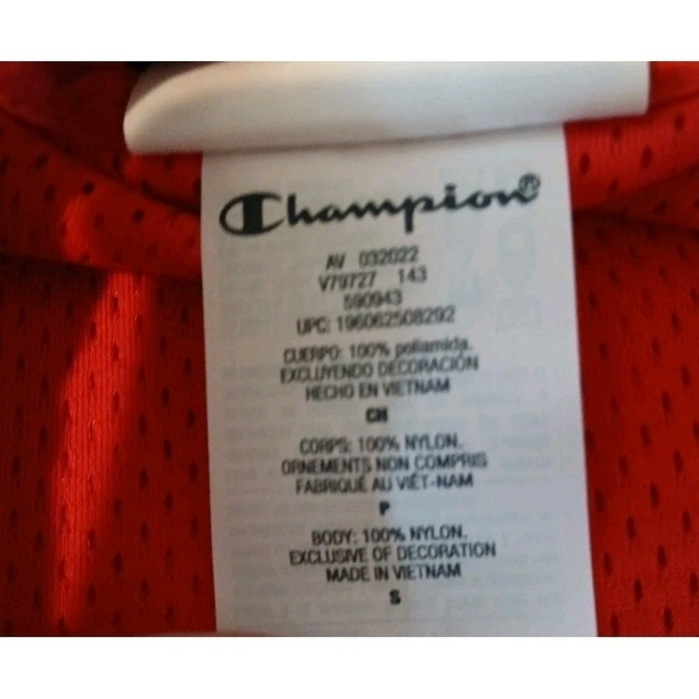 Champion Mens Small Red Black Windbreaker 90s Track Jacket Streetwear NWT - Picture 11 of 14